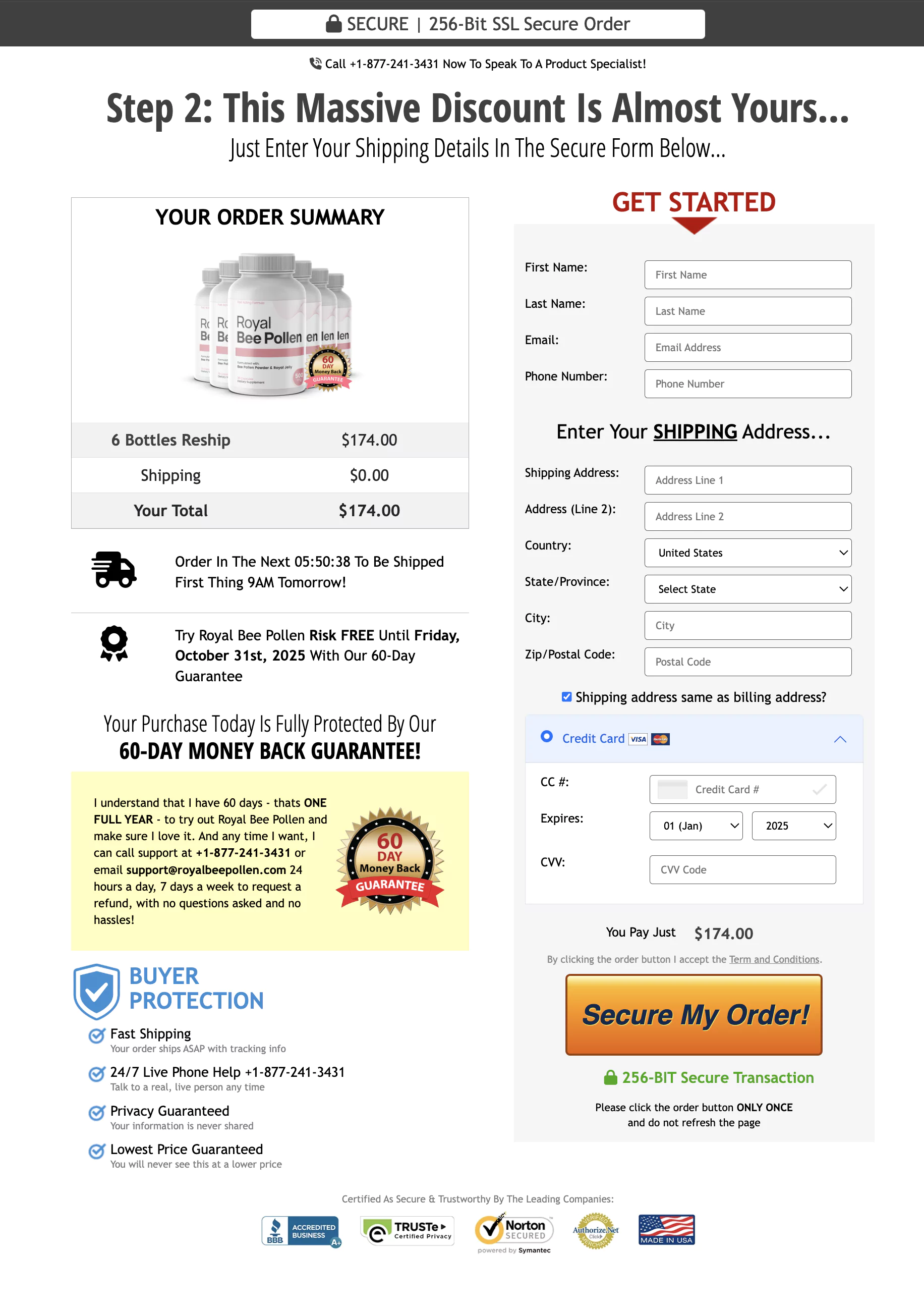 royal-bee-pollen-checkout-page